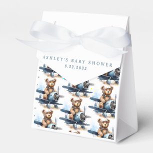 Ballotins Fête de naissance garçon avion ours en peluche aqu