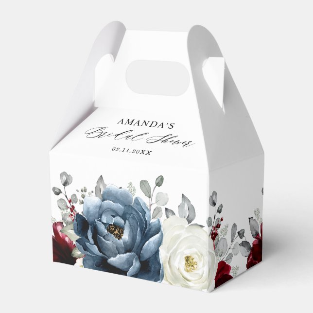 Ballotins Fête des mariées Boho blanc ivoire bleu ardoise (Arrière)
