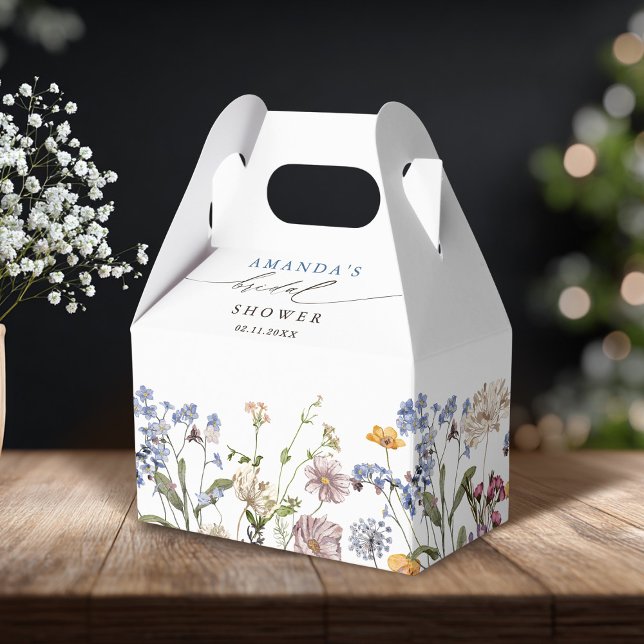 Ballotins Fête des mariées colorée du Fleur sauvage de print (Colorful Spring Wildflower Meadow Bridal Shower Favor Boxes)