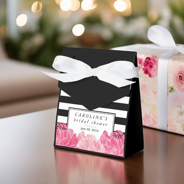 Ballotins Fête des mariées de pivoine noire et rose (Créateur téléchargé)