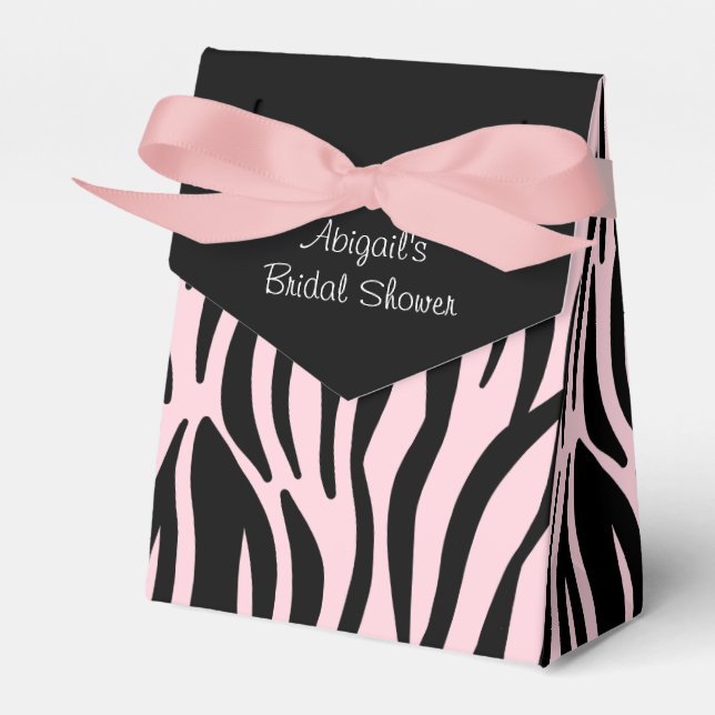 Ballotins Fête des mariées d'impression Zebra noir et rose (Verso)