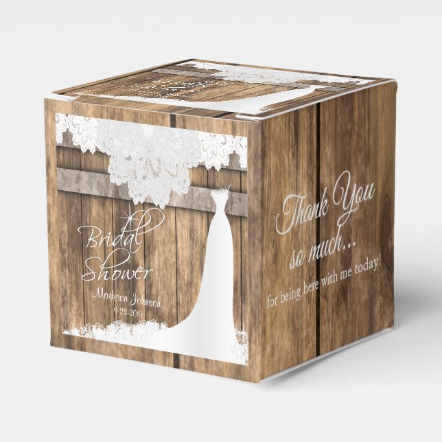 Ballotins Fête des mariées en bois rustique * Design dentell (Verso)