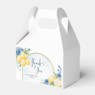 Ballotins Fête des mariées principale au citron floral bleu