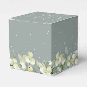 Ballotins Fête des mariées Seafoam Green Snowberry+Eucalyptu
