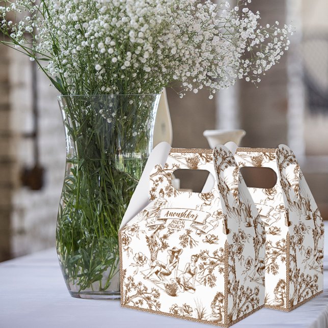 Ballotins Fête des mariées Toile de Jouy Brown et blanche (Créateur téléchargé)