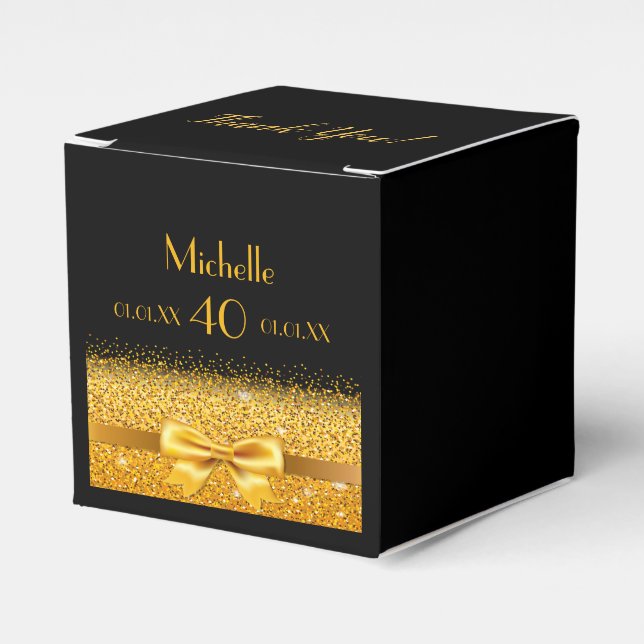 Ballotins fête du 40e anniversaire or noir merci (Verso)