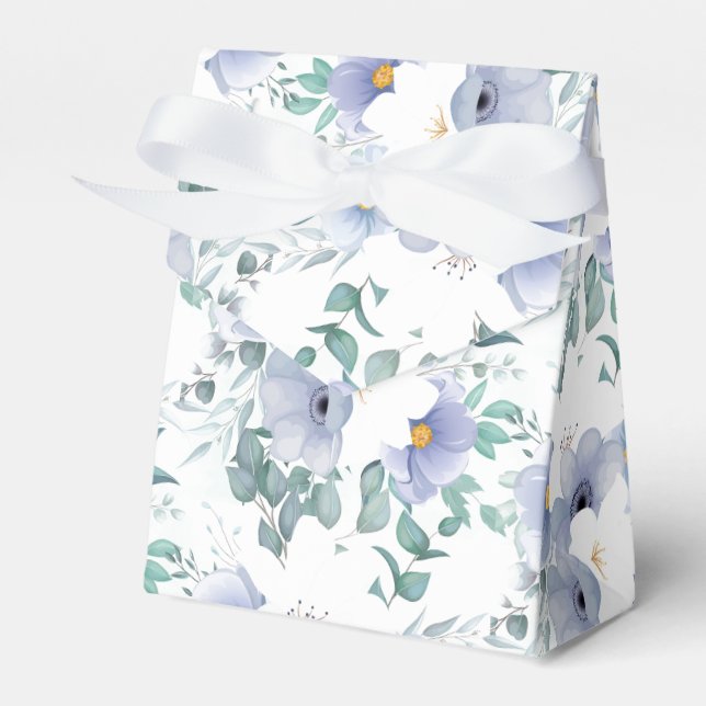 Ballotins Fête Faveur Box-Blue Flowers Ballotin (Verso)