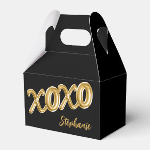 Ballotins Fête Favoriser XOXO Black Gold Balloon personnalis