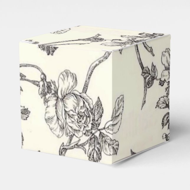 Ballotins Fête Florale Noire Et Blanc Boîte de Faveur (Verso)