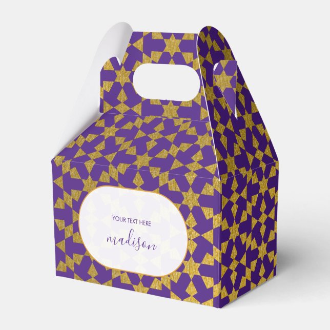 Ballotins Fête marocaine ethnique violette et or (Verso)