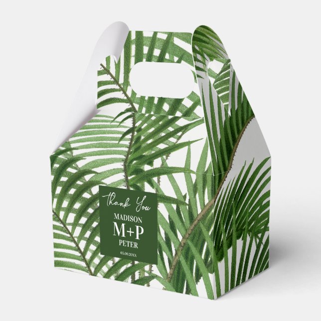 Ballotins Feuillage Tropical Aquarelle Palmier Monogrammé (Verso)