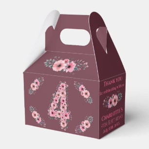 Ballotins Feuillage vert Gros 4ème anniversaire fille Fleurs