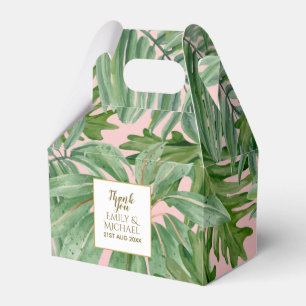 Ballotins Feuille de palmier tropical rose vert or personnal