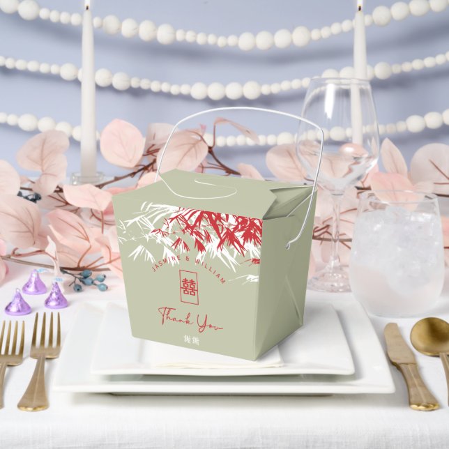 Ballotins Feuille double Xi Mariage chinois en bambou rouge/ (Mariage)