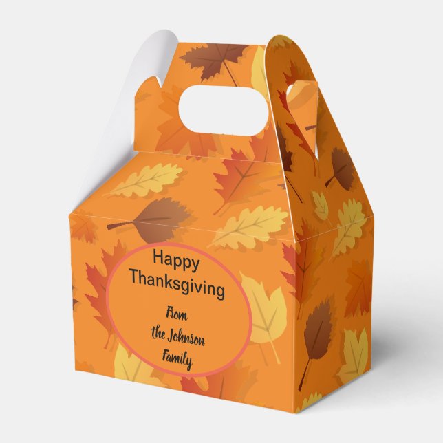 Ballotins Feuilles d'automne/automne Thanksgiving boîte cade (Verso)