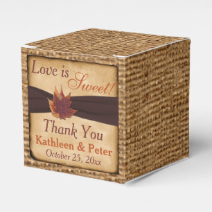 Ballotins Feuilles d'automne, Ballotin de burlap FAUX - Brow