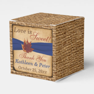 Ballotins Feuilles d'automne, FAUX Ballotin Burlap - Bleu
