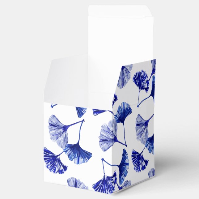 Ballotins Feuilles de gingko bleu et blanc (Ouvert)