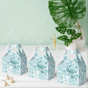 Ballotins Feuilles Florales Bleu Aqua Tropical