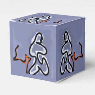 Ballotins Figure avec Feline : bleu Abstrait, orange, B & W