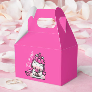 Ballotins Fille bébé rose licorne Genre Reveal Party