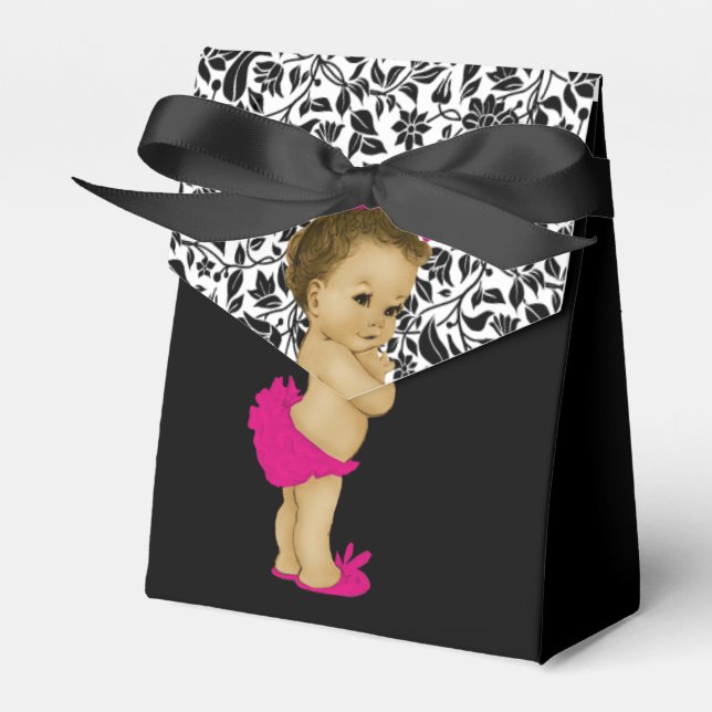 Ballotins Fille Bébée afro-américaine rose chaud (Verso)