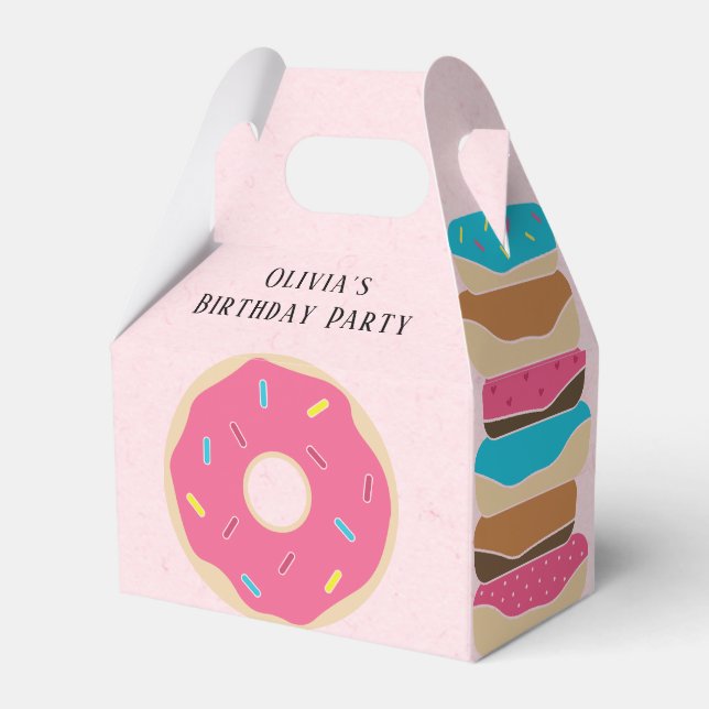 Ballotins Fille Donut à arroser rose tendance Anniversaire (Verso)