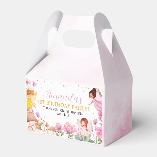 Ballotins Fille Fée Rose Floral Ballotin d'anniversaire (Verso)