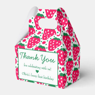 Ballotins Fille fraise 1er anniversaire Merci de fête