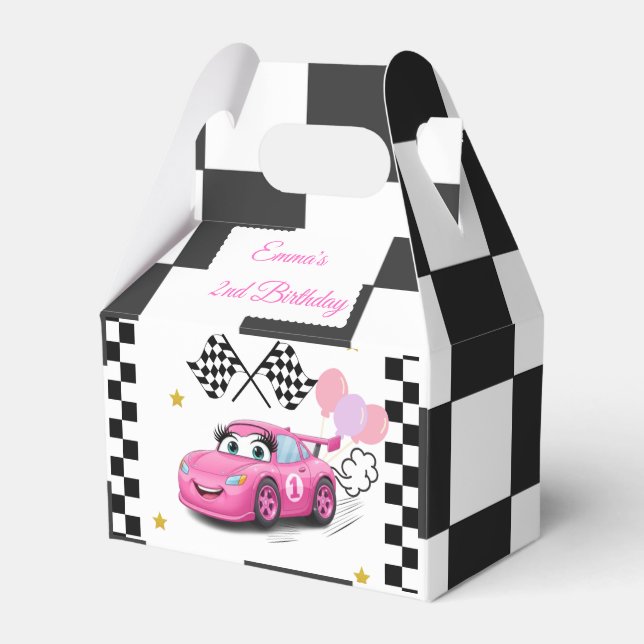 Ballotins Fille Racing Anniversaire | Rapide un et deux fois (Verso)