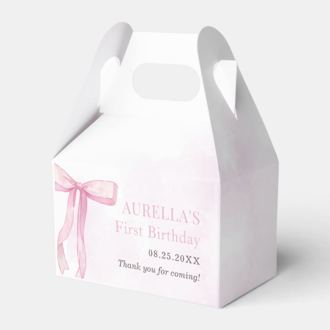 Ballotins Fille Rose Bow 1er anniversaire (Verso)