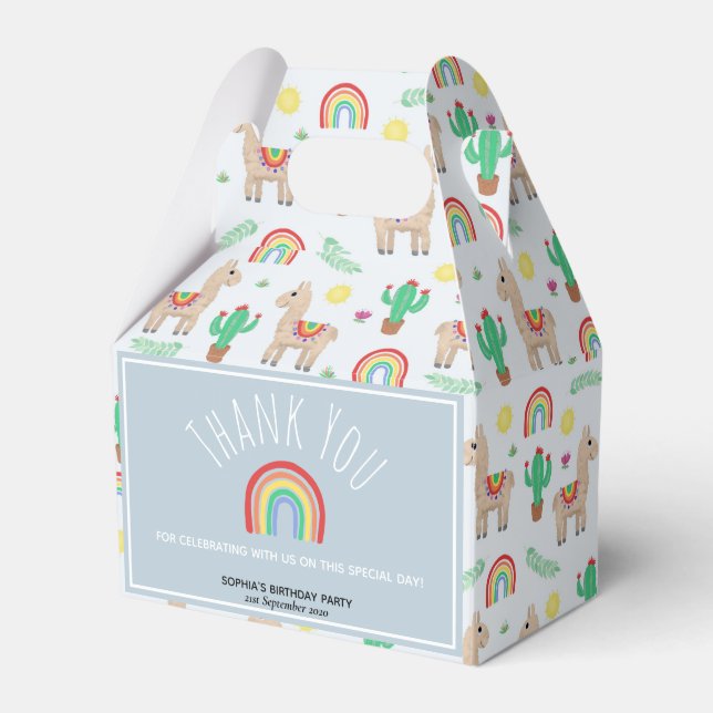 Ballotins Filles mignonnes arc-en-ciel Llama Anniversaire de (Verso)
