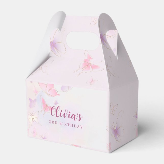 Ballotins Filles papillon rose Ballotin d'anniversaire (Verso)