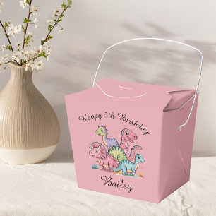 Ballotins Filles personnalisées roses Dinosaure Anniversaire