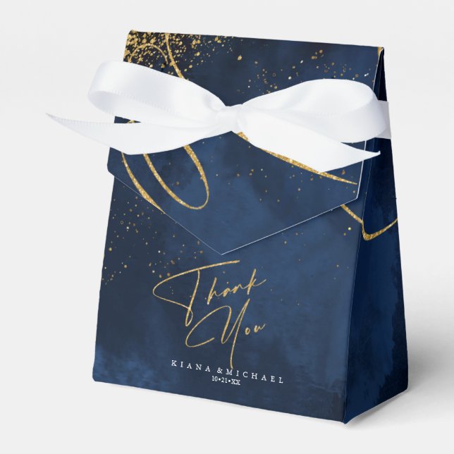 Ballotins Fine Lines Gold Abstrait Mariage V1 Navy ID867 (Verso)