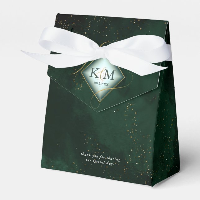 Ballotins Fine Lines Gold Abstrait Mariage V2 Emerald ID867 (Verso)