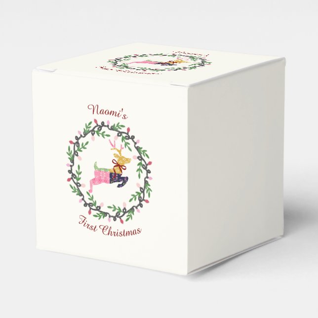 Ballotins First Christmas Deer with Wreath Customize (Verso)