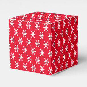 Ballotins Flacon de neige blanc points cadeau rouge motif