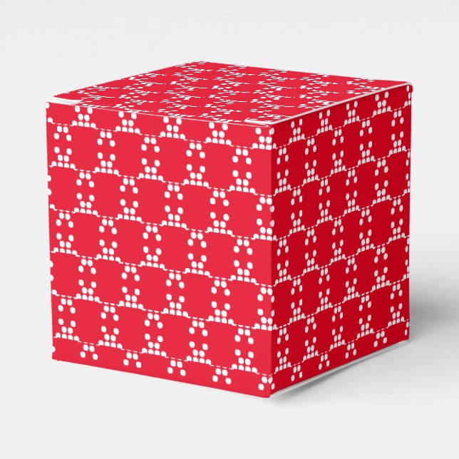 Ballotins Flacon de neige blanc points cadeau rouge motif (Verso)