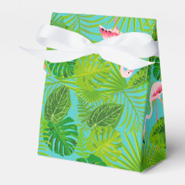 Ballotins Flamant rose palme tropicale boîte à cadeaux