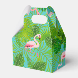 Ballotins Flamant rose palme tropicale boîte à cadeaux