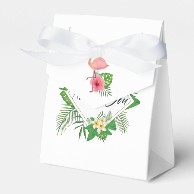 Ballotins Flamant rose rose Aquarelle tropicale Luau Graduat (Verso)