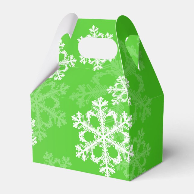 Ballotins Flammes de neige blanches vertes Noël minimal (Verso)