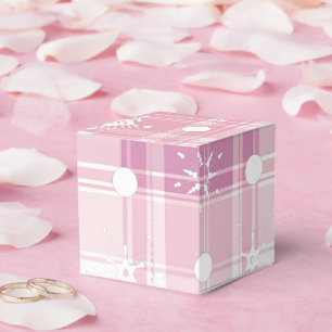 Ballotins Flammes de neige en plastique rose Noël