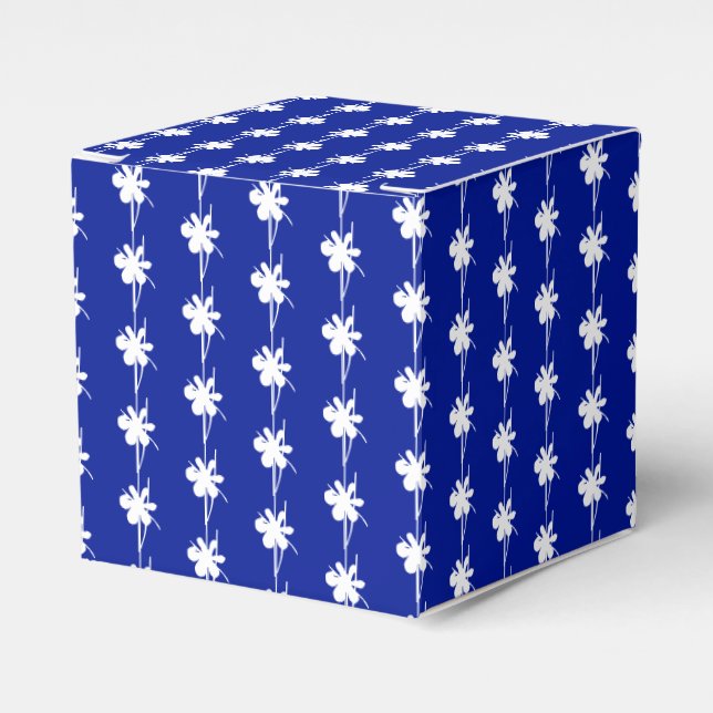 Ballotins Flèches de neige blanche motif bleu cobalt (Verso)
