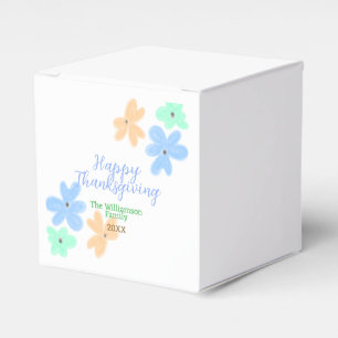 Ballotins Fleur d'aquarelle bleu orange vert hiverMerci