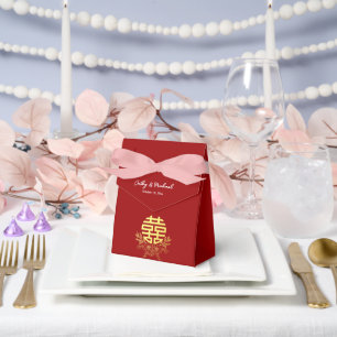 Ballotins Fleur de double bonheur cercle mariage chinois