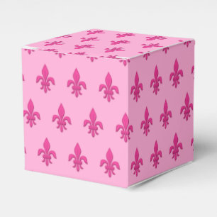 Ballotins Fleur de Lis à Fuchsia rose sur rose clair