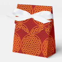 Fleur de vie - motif de timbre - orange rouge