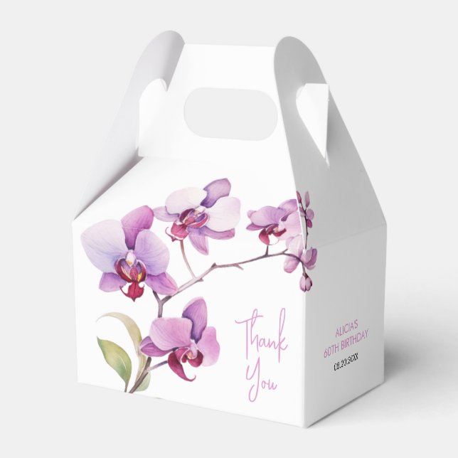 Ballotins Fleur d'orchidée violette Fleur Anniversaire (Verso)